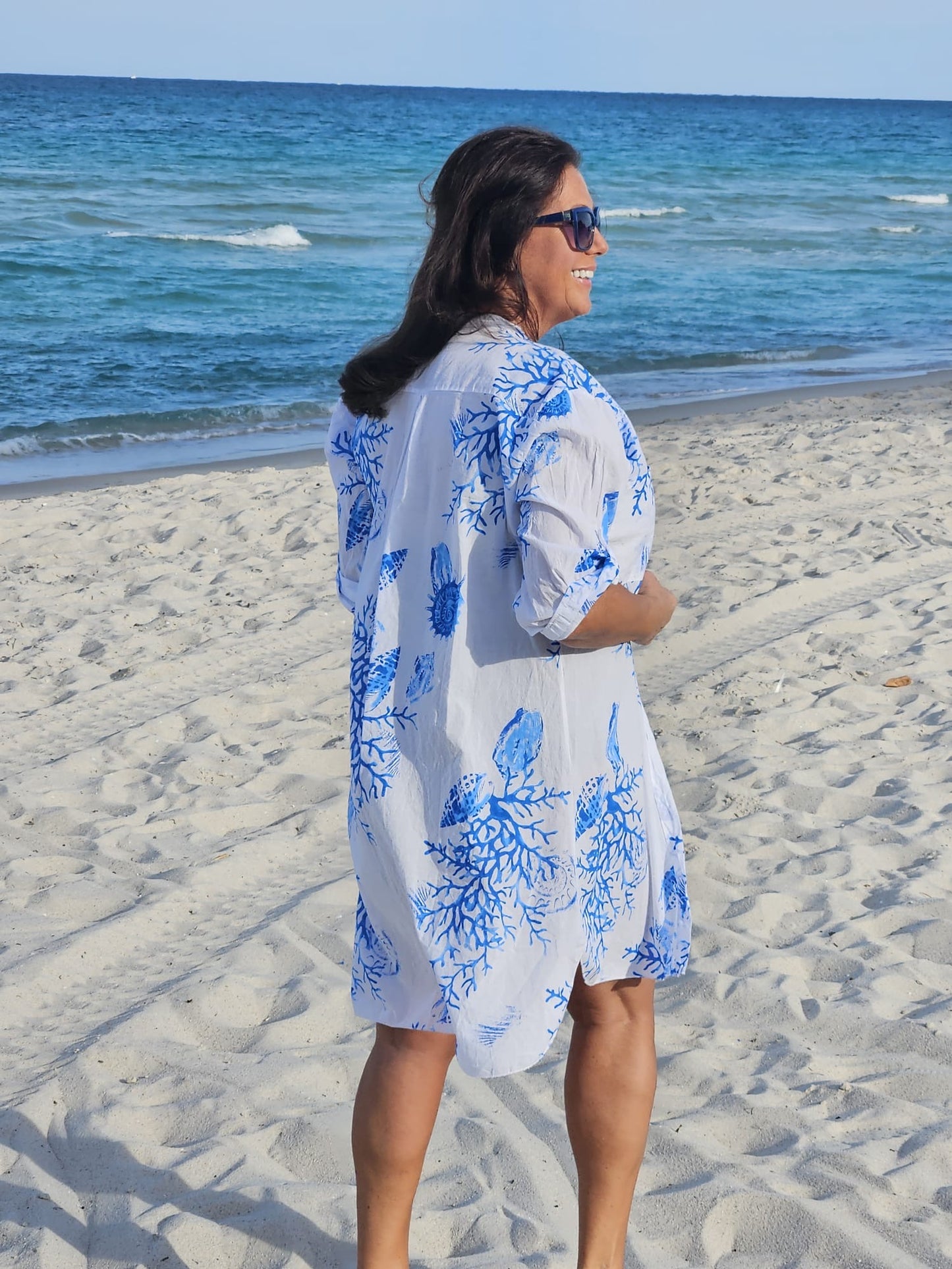 Coral reef print cover up