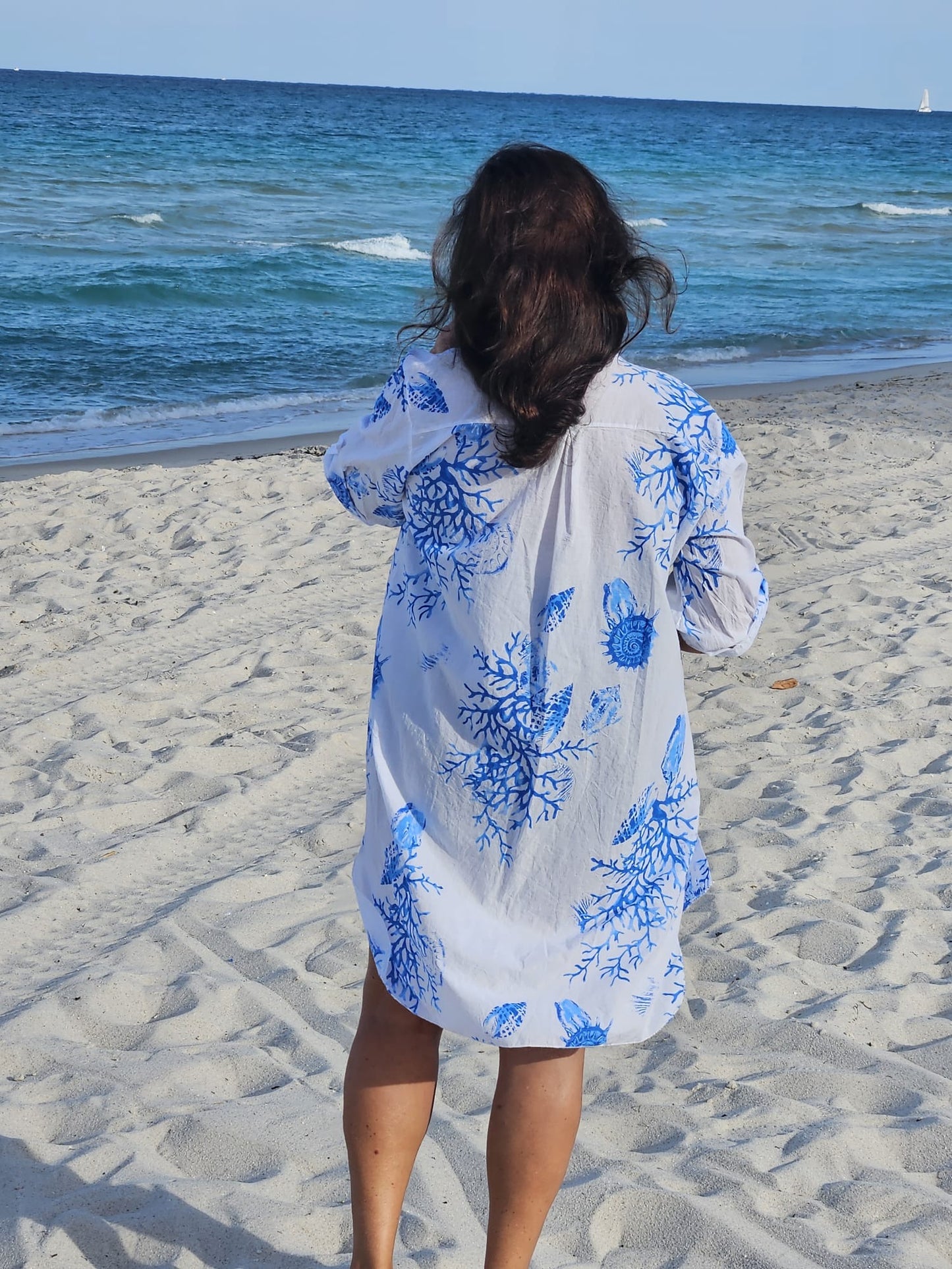 Coral reef print cover up